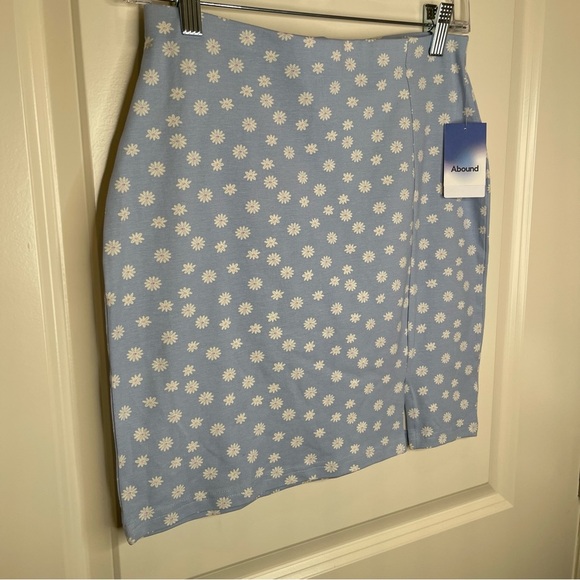 Nordstrom Blue Ditsy Floral Bodycon Mini Skirt S - Picture 3 of 14